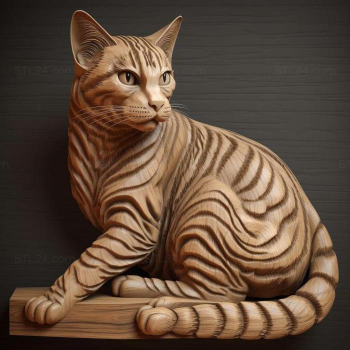 Nature and animals (tabby cat 4, NATURE_5548) 3D models for cnc